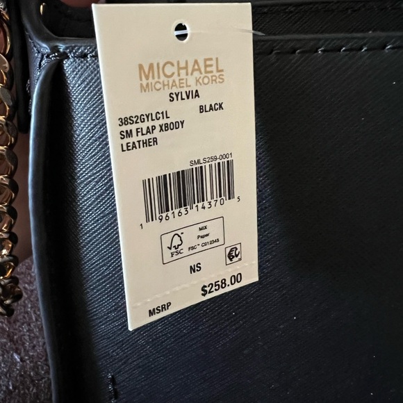 MICHAEL KORS Sylvia Small Flap Closure Gold-Tone Hardware Crossbody Bag NWT - Picture 9 of 15